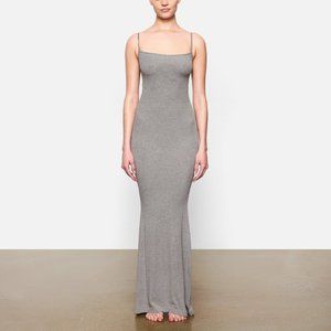 SKIMS Soft Lounge Long Slip Dress Grey  XS